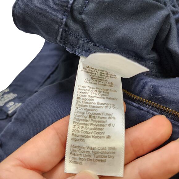 J Crew Factory Womens High Rise Girlfriend Chino Pant Size 10 Navy Blue Preppy - Picture 9 of 14